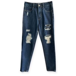 Rockn Rev Distressed Mom Jeans